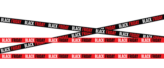 ribbons for black friday sale transparent png or isolated on white background, Crossed ribbons. Big sale. Graphic elements. Vector illustration