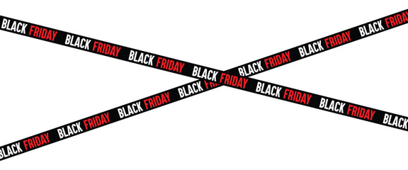 ribbons for black friday sale transparent png or isolated on white background, Crossed ribbons. Big sale. Graphic elements. Vector illustration