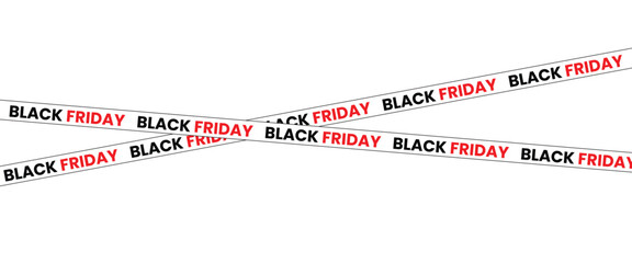 ribbons for black friday sale transparent png or isolated on white background, Crossed ribbons. Big sale. Graphic elements. Vector illustration