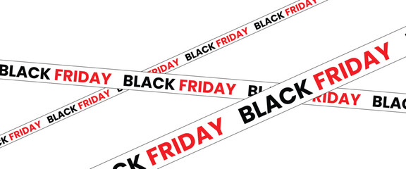 ribbons for black friday sale transparent png or isolated on white background, Crossed ribbons. Big sale. Graphic elements. Vector illustration