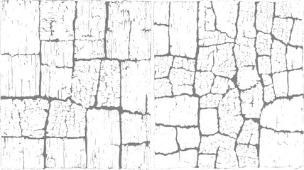 Black and White Cracked Wall Vector Fractured Concrete, Clay, and Soil Texture Seamless crack pattern. Craquelure texture isolated on white Vector illustration vectors design on transparent background