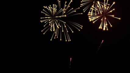 Abstract fireworks animation on black background