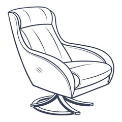 Modern swivel armchair with a comfortable cushioned seat and backrest on a star base