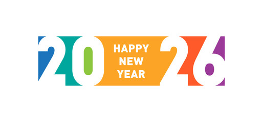 Cover of business diary for 2026 with wishes. Brochure or calendar cover vector design template. Happy new year 2026, horizontal banner