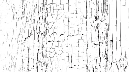 Crackle Paint Overlay Black and White Grunge Vector Texture with Cracks, Stains, set Splashes Black Wall wooden Dark Cracked Grainy with Dust Overlay and Scratches vectors design on whit  background