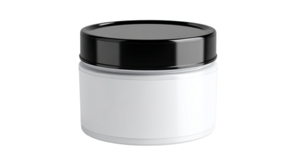 White cream container blank cosmetic packaging beauty skincare product tub lotion moisturizer jar isolated on white background