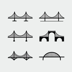Obraz premium Diverse bridge vector icons set scalable eps illustration for architectural and engineering design vector