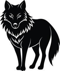 Symbolic gray wolf predator illustration