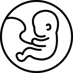 Fetal Development Stages - Full Term Fetus Outline Icon