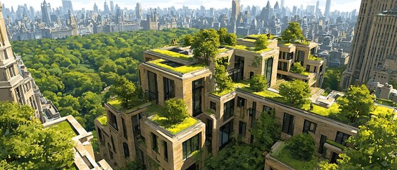 Verdant City Oasis Nature meets urban architecture