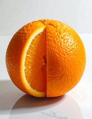 Orange sliced in half