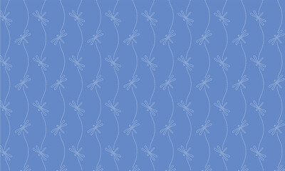 点線の立涌模様の間にとんぼマークが入った青い背景 © KIKORI