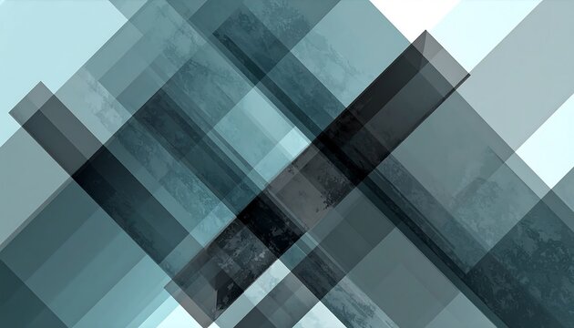 Abstract geometric background with overlapping shapes in teal and gray.