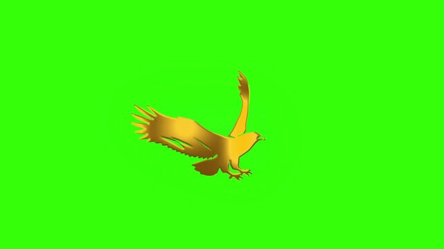 Gold Icon on eagle with Green Screen Background