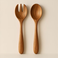 Kitchen knife with wooden handle isolated on plain neutral grey background, sharp focus and clarity.