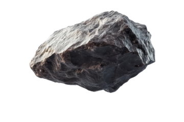 Detailed rock formation against a black backdrop showcasing texture and geological features beautifully on transparent background