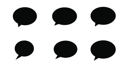 Simple black speech bubbles arranged in two rows on a white background
