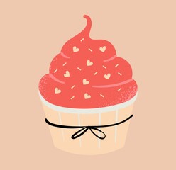 vector illustration of a cupcake