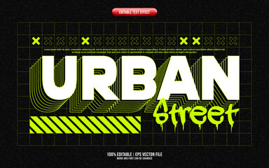 Urban Street Streetwear style 3d editable text effect
