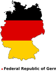 Germany Map with Flag Overlay - Deutschland Country Outline Vector Map