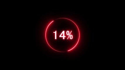 Counting from 0 to 29% animation. Neon counter percentage number. - Powered by Adobe