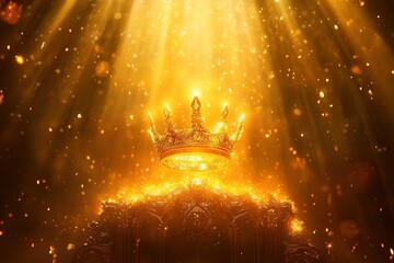 pride as a golden crown floating above a glowing throne