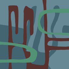 Minimal abstract image for printing. Picture for modern interiors. The picture is painted by hand on a tablet. © neurostructure