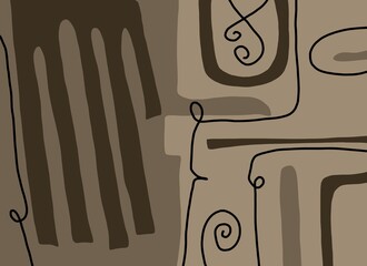 Minimal abstract image for printing. Picture for modern interiors. The picture is painted by hand on a tablet. © neurostructure