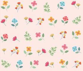 flower patterns, plants, seasons, and leaves of various shapes