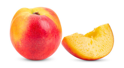 Nectarine fruit isolated on transparent png ( image from camera )