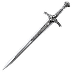 Ornate medieval sword 3d rendered isolated on transparent background