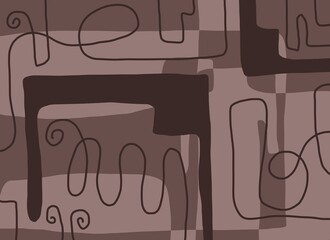 Minimal abstract image for printing. Picture for modern interiors. The picture is painted by hand on a tablet. © neurostructure