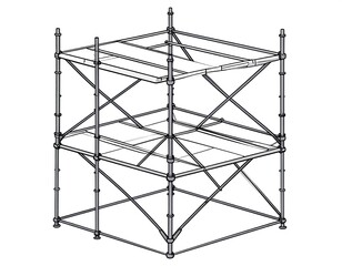 Isometric view of a scaffolding structure