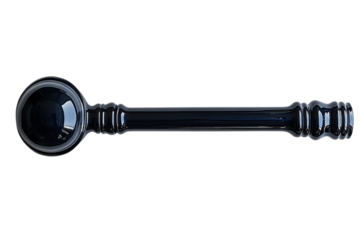 Glossy black curtain rod with ball finial adds a touch of elegance to window treatments and home decor on transparent background