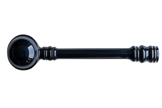 Glossy black curtain rod with ball finial adds a touch of elegance to window treatments and home decor on transparent background