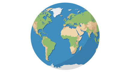 Obraz premium Illustrated Earth Globe Featuring Continents and Oceans.