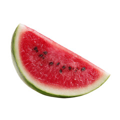 Watermelon slice on black isolated on transparent background