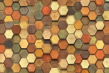 tessellated hexagonal pattern in earth tones