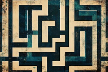 bold geometric lines forming an abstract maze