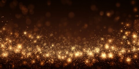 Fototapeta premium Warm golden lights sparkling against a dark abstract background create a feeling of joy and celebration