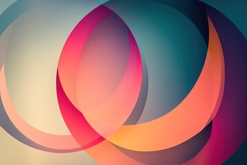 circular geometric shapes layered with transparent gradients