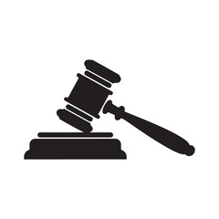 Judge Gavel Silhouette Icon – Law, Justice, and Court Symbol Vector Illustratio