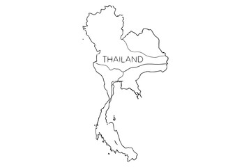 Vector art of detailed outline map of thailand, showcasing the countrys geography and borders