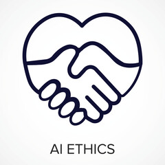 AI Ethics line Icon Vector – Responsible Artificial Intelligence, Fairness, and Trust in Technology, line vector style with modern minimal design