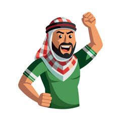 cartoon of a man rising hand