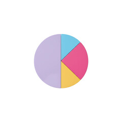 Colorful pie chart graphic on black background