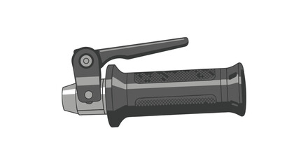 Black and Silver Industrial Lever Handle with Textured Grip.