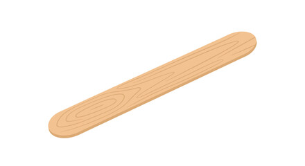 Wooden Tongue Depressor on White Background.