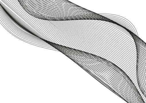 Elegant 3D mesh flow with curved linear design isolated on empty background