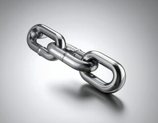 Obraz premium Shiny Metallic Chain Link Isolated on a Grey Gradient